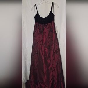 Steppin' Out Black and Burgandy Asymmetrical Dress